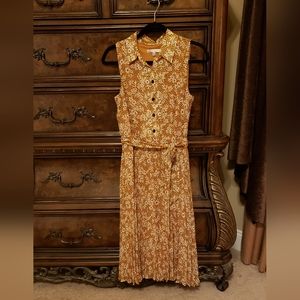 Sandra Darren Midi Belted Shirt Dress Size 6